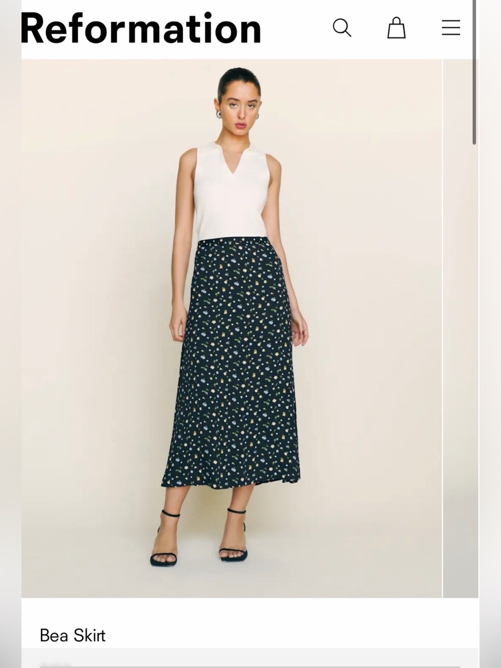 Reformation Bea Skirt Posie - Size 4